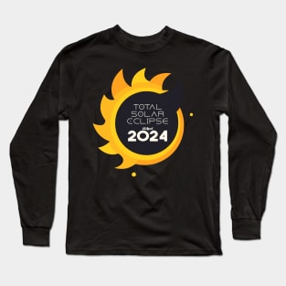 Solar Eclipse Logo, Total Solar Eclipse Sun Art Long Sleeve T-Shirt